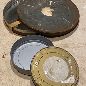 Vintage 16mm metal film cans