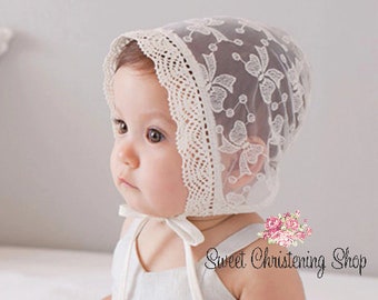 ivory christening bonnet