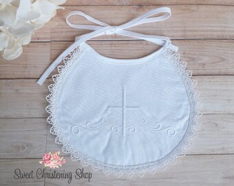 white lace bib