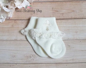 christening bibs and socks