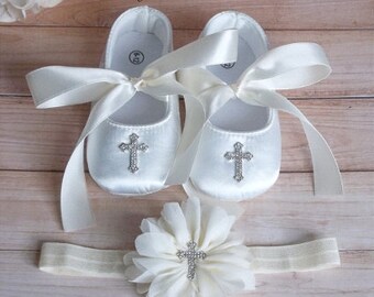 ivory baptism shoes