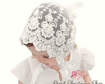 lace christening bonnet