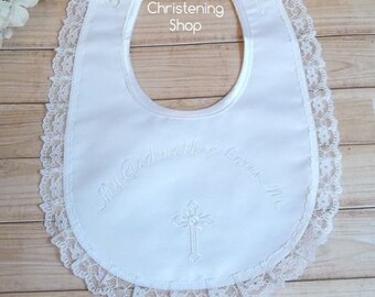 white lace bib