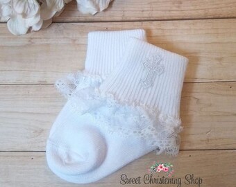 christening socks for baby boy