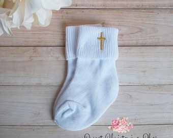 christening socks and shoes