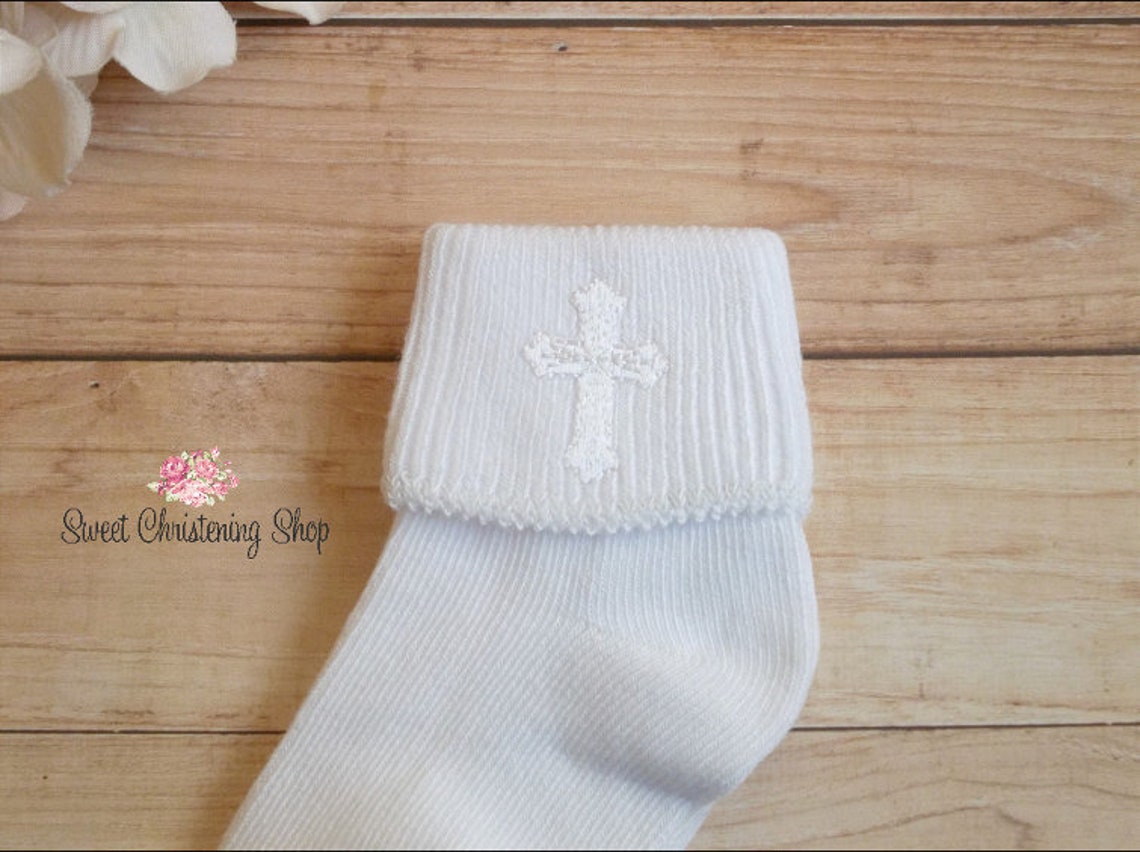 Baptism Socks Boys Boys Christening Socks Cross Socks Etsy