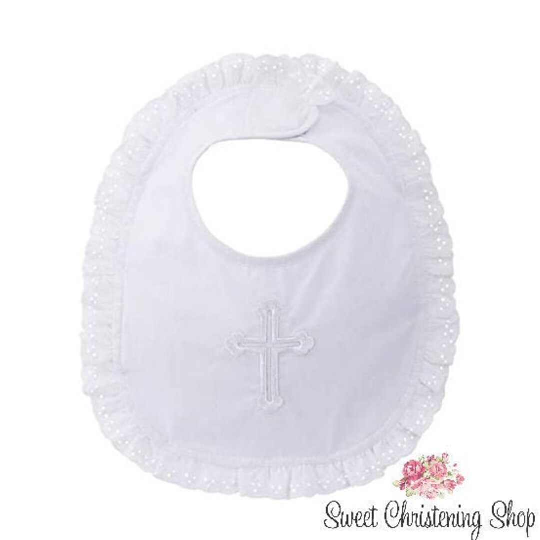 Baptism Bib for Girl Christening Bib for Girls Baptismal Bib Bib for