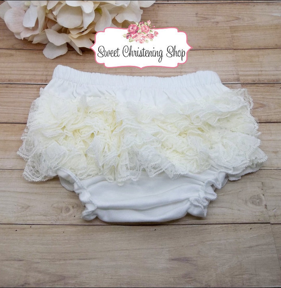 Baptism Bloomers Christening Diaper Cover Baptism Diaper Cover Ivory