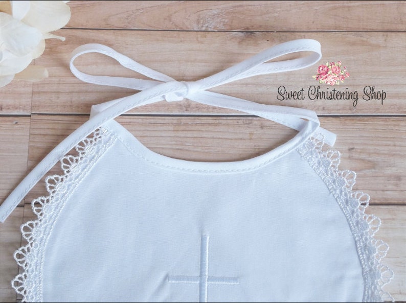 White Lace Christening Bib and Christening Socks Set Baptism Etsy