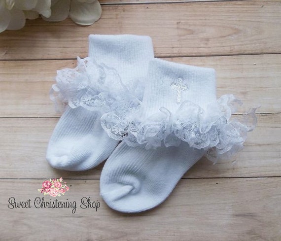 baptism socks girl