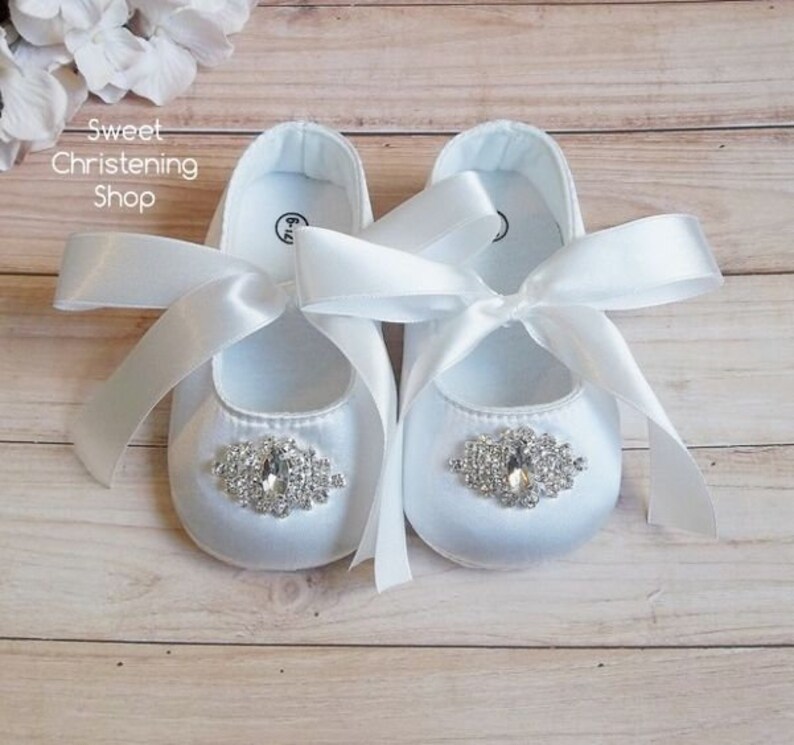 baby girl ivory christening shoes