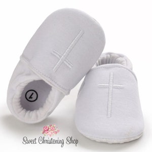 Boys Baptism Shoes - Christening Shoes for Boys - Baptism Shoes for Boys - Baptismal Shoes - White Baby Boy Shoes with Crosses