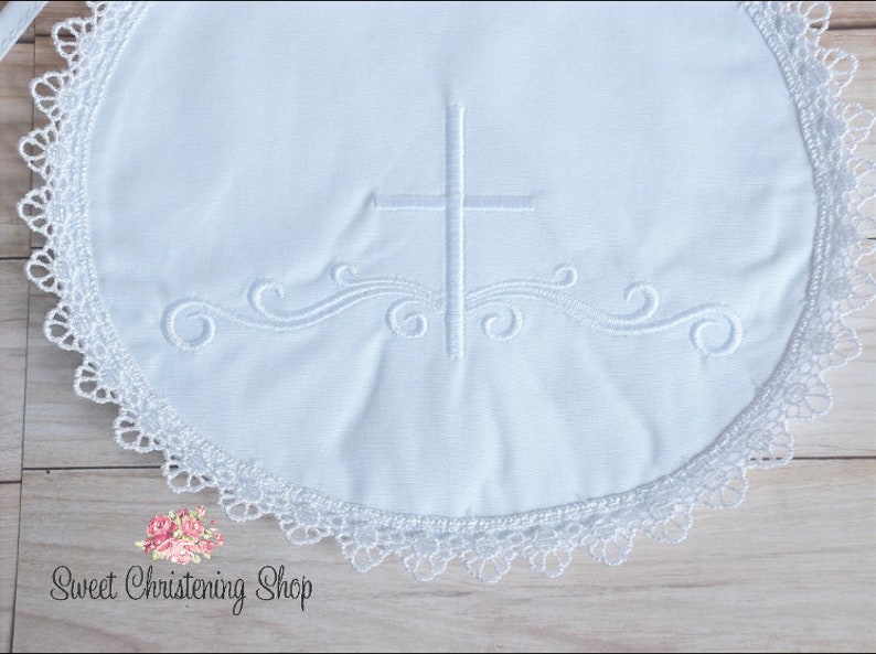 White Lace Christening Bib and Christening Socks Set Baptism Etsy