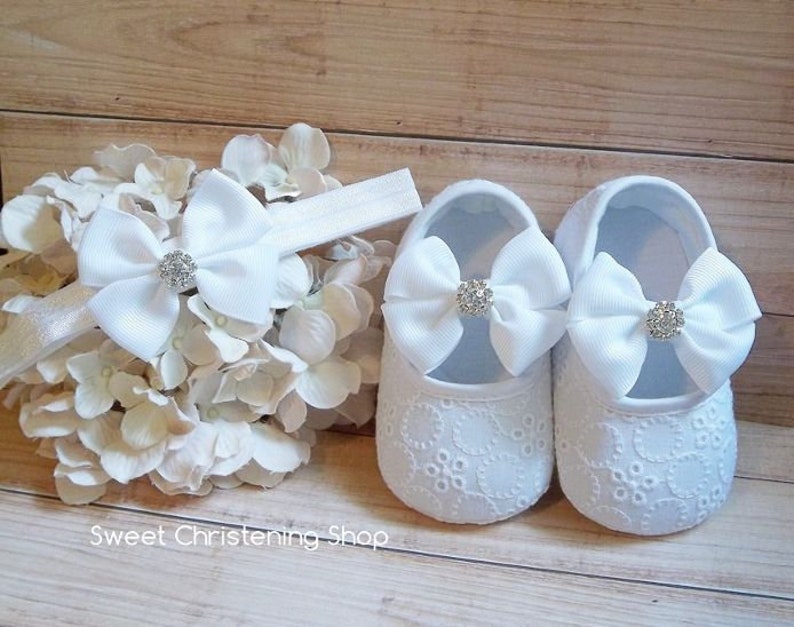 White Baptism Shoes Baby Girl Christening Shoes for Baby Etsy