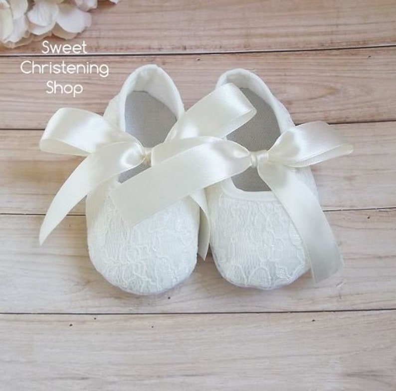 baby girl christening shoes ivory