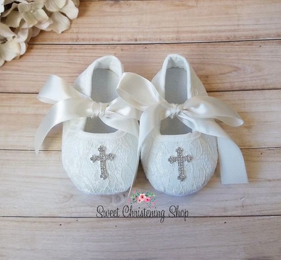 ivory christening shoes girl