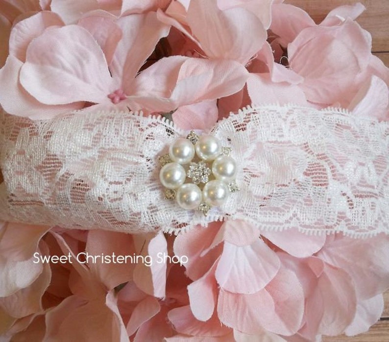 Ivory Lace Baptism Headband Christening Headband Ivory Lace Etsy