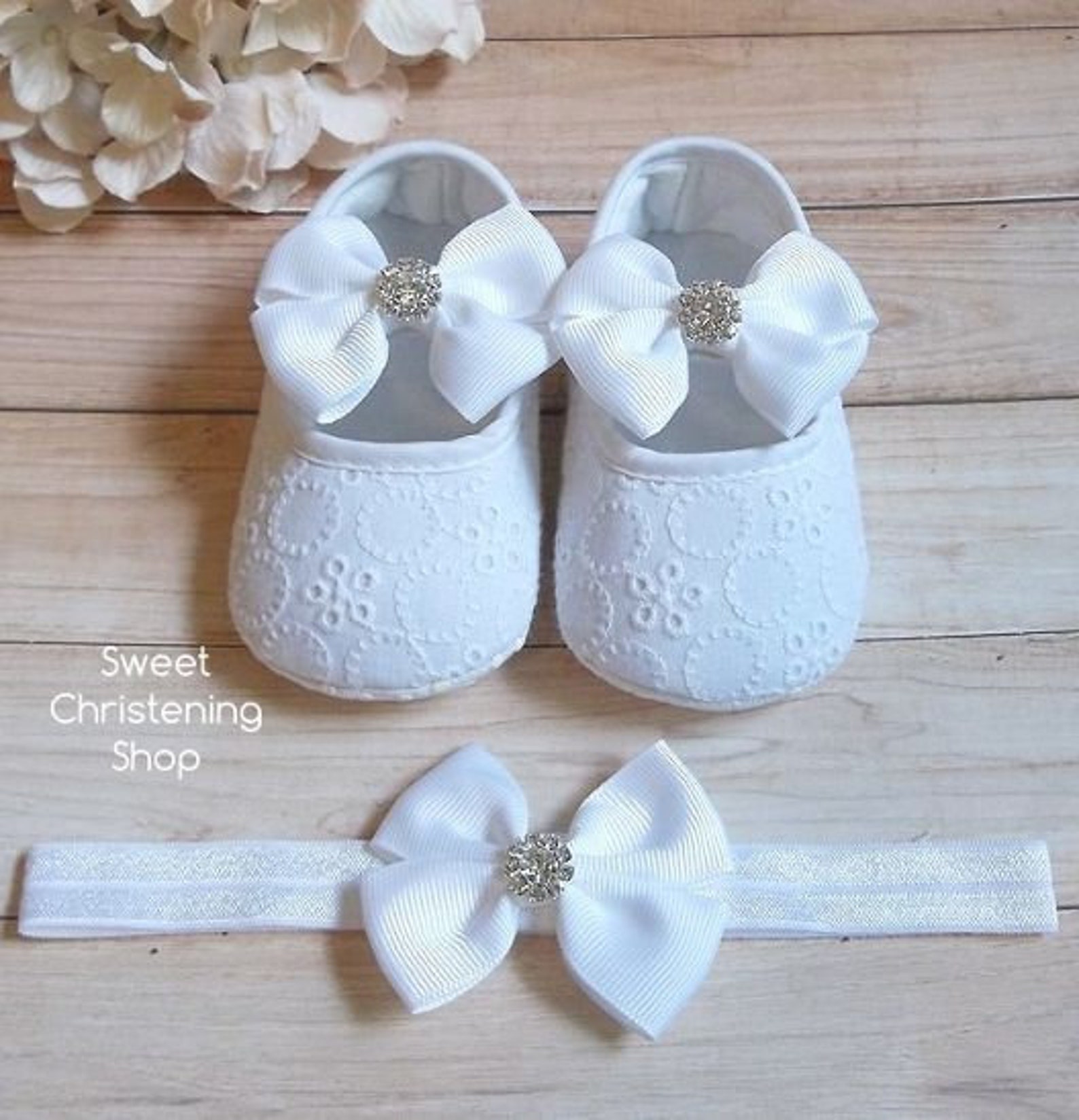 White Baptism Shoes Baby Girl Christening Shoes Girl Baby Etsy UK