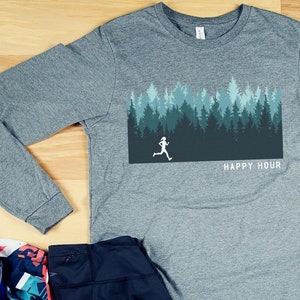 Running Mama Long Sleeve T-shirt: Happy Hour in the Woods