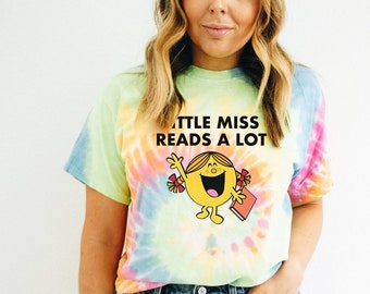 Little Miss Reads A Lot Reading Librarian Tie Dye Tshirt |