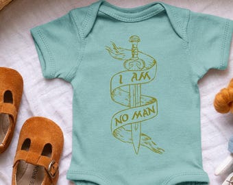 Eowyn I am No Man Bodysuit Nerdy Baby Bodysuit Baby Shower Bodysuit Infant Clothing  Baby Clothing
