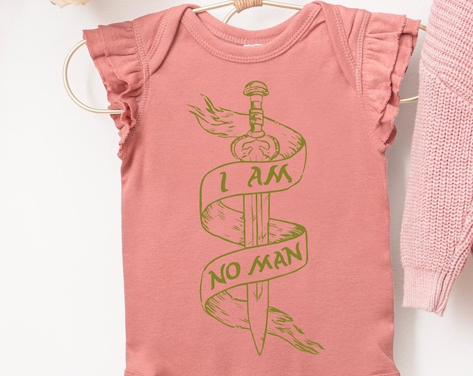 Eowyn Baby Bodysuit: 'I Am No Man' Fantasy Book Lover Onesie