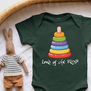 Lord of the Stacking Rings Tolkien Baby Onesie© | Nerdy Baby Shower Gift