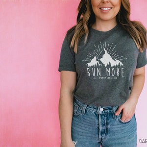 Run More, Worry Less Short Sleeve Unisex T-shirt | Trail Running | Running Gift | Marathon shirt
