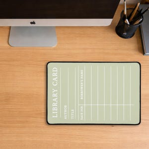 Library Card Pastel Librarian Book Lover Non-Slip Desk Mat
