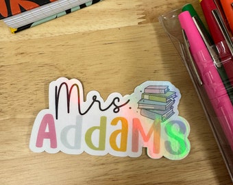 Personalized Teacher Sticker, Personalized Gift, Teacher Gift, Water Bottle Sticker, Decal Sticker, Teacher Name