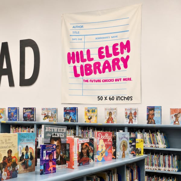 Custom Library Card Indoor Wall Tapestry | Retro Librarian Wall Art