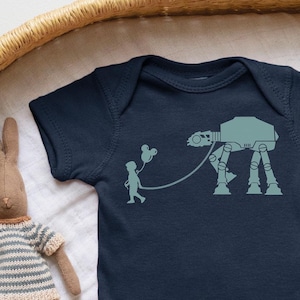 Boy Walking His ATAT Bodysuit | Nerdy Baby Shower Gift | Infant Disney Clothing | Cute Family Vacation Outfit