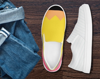 Pencil and Paper Teacher Slip on Canvas Shoes | Back to School