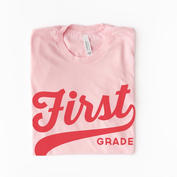 First Grade Teacher Shirt Retro Swoosh Design | Back To School | 1st Grade Team | Gift for Teacher