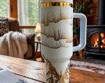 Northern Lights Engraved Tumbler | Aurora Borealis Stanley© Tumbler Nature Gift