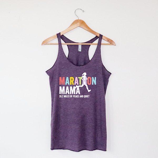 Marathon Mama 26.2 Miles of Quiet Racerback Tank | Super-Soft Workout Tank | Running Tank | Gift for Runner