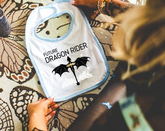 Future Dragon Rider Fourth Wing Baby Bib - Nerdy Infant Clothing