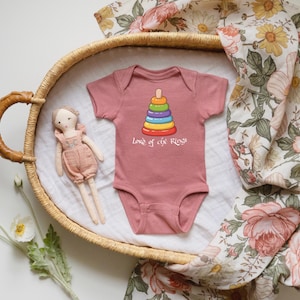 Lord of the Stacking Rings Tolkien Baby Onesie© | Nerdy Baby Shower Gift image 3