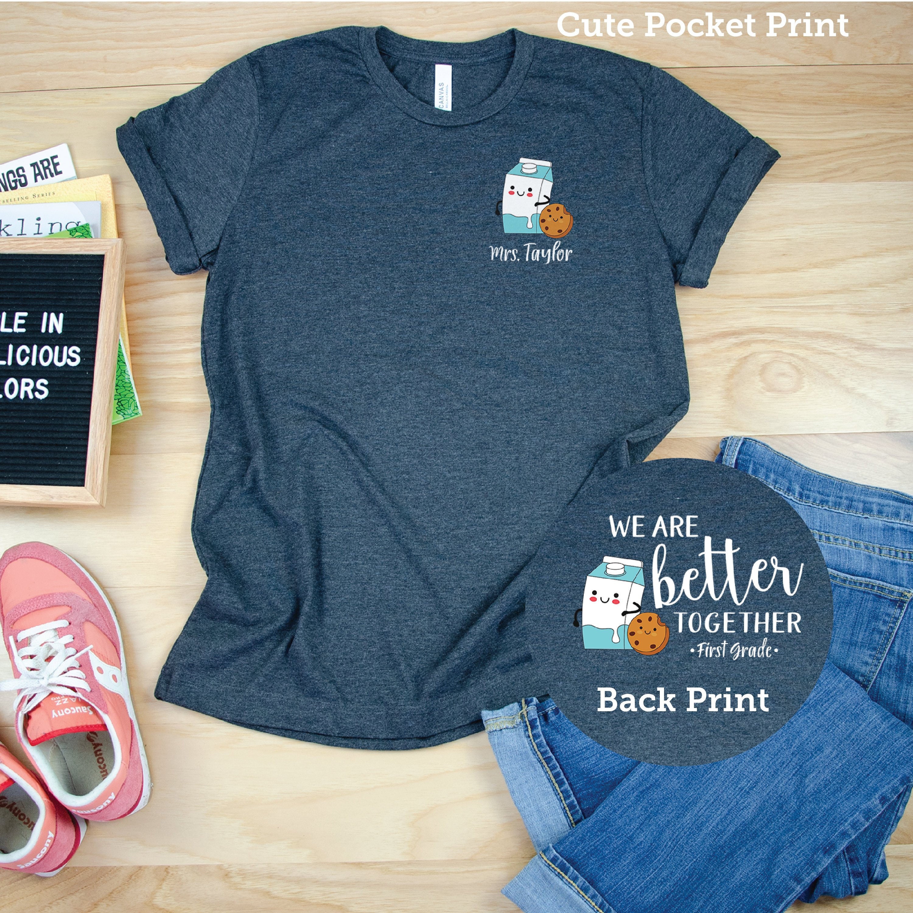 Teacher Shirt Better Together Cookies Milk Elementary Etsy