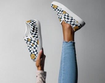 Daisy Retro Checker Women’s slip-on canvas Shoes