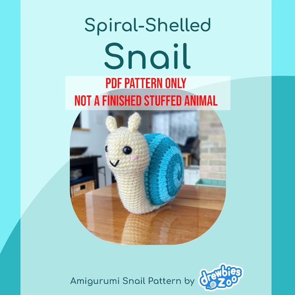 DIGITAL PDF PATTERN for Spiral-Shelled Snail Amigurumi