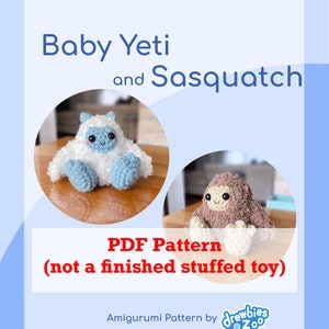 DIGITAL PDF PATTERN for Baby Yeti and Sasquatch Amigurumi