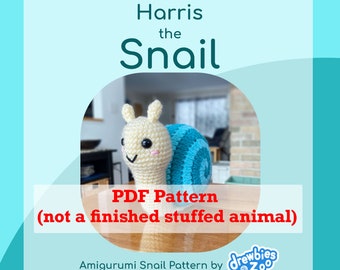 DIGITAL PDF PATTERN for Harris the Snail Amigurumi