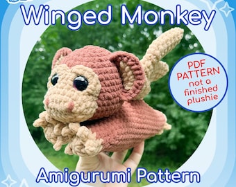 DIGITAL PDF PATTERN Winged Monkey Amigurumi