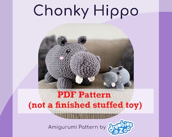 DIGITAL PDF PATTERN for Chonky Hippo Amigurumi