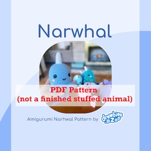 DIGITAL PDF PATTERN for Narwhal Amigurumi