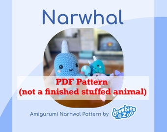 DIGITAL PDF PATTERN for Narwhal Amigurumi