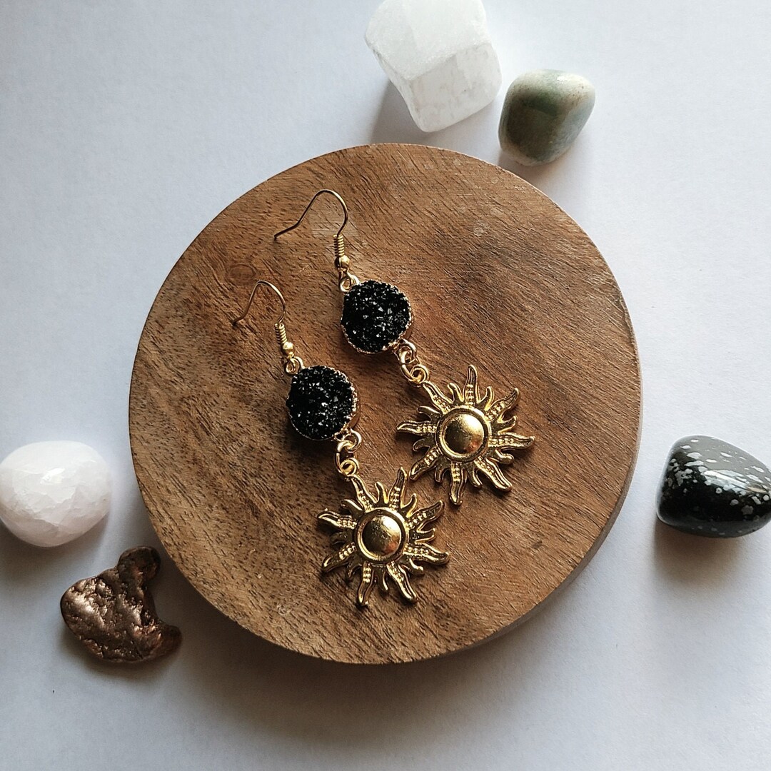 DURAN DURAN Inspired you Shine Like the Midnight Sun Midnight Sun Golden Sun Statement Earrings