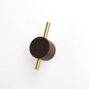 Walnut and Brass Wall Hook
