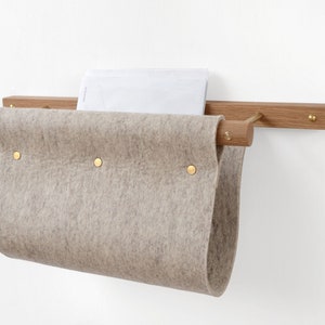Light Grey Wall Mounted Magazine Rack, Mail Holder and Wall Storage